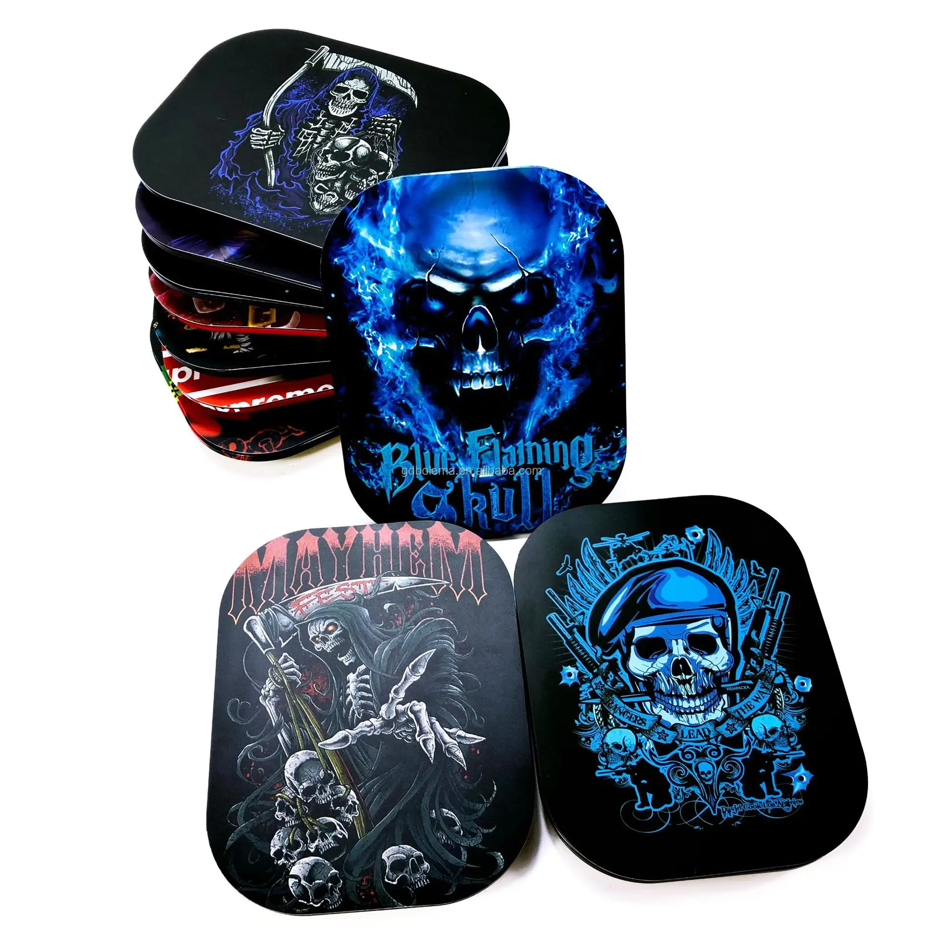 Custom Logo Rolling Tray Metal Smoking Serving Tray With