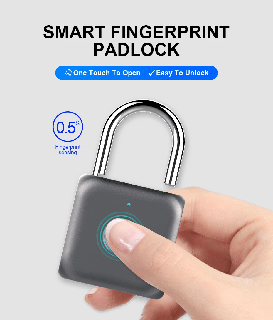 Livolo New Hot Keyless Padlock Safety Door Lock Fingerprint Smart Lock
