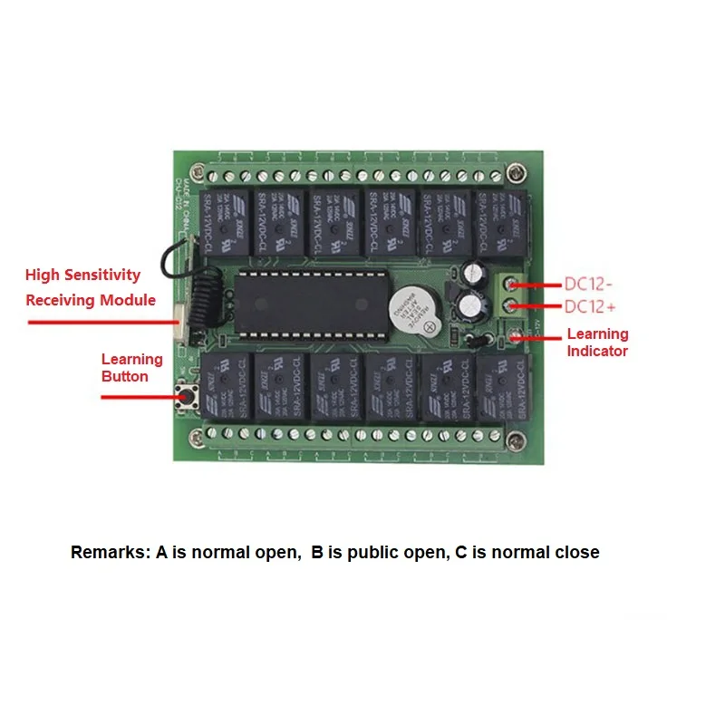 DC 12V Wireless Remote Control Long Distance 12 Channel Multi Controller LED Remote Control Switches Manufacturer