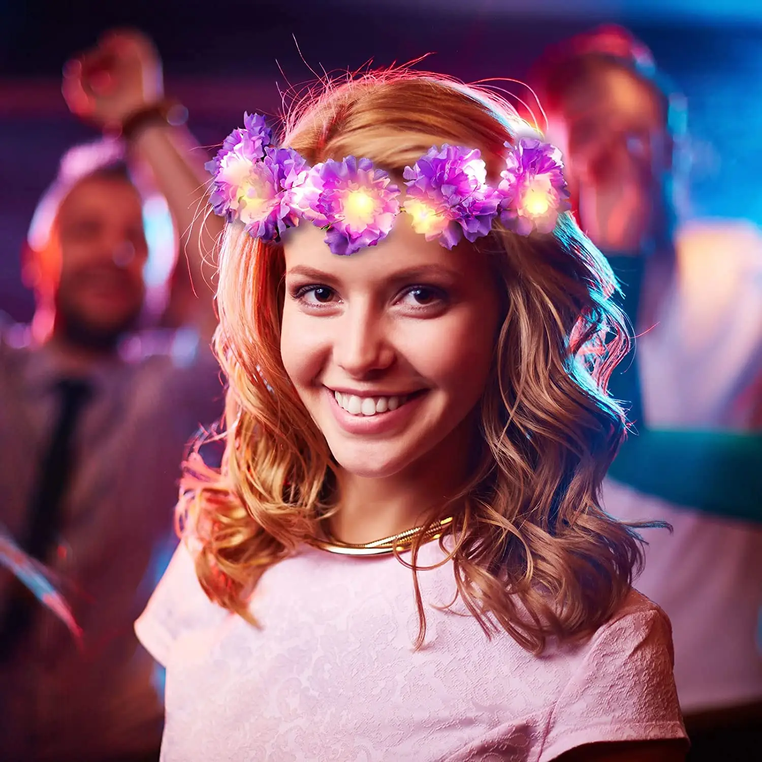 Yean LED Blumen-Krone Stirnband – Leuchtendes Haarschmuck Für Hochzeit, Party, Halloween & Festivals