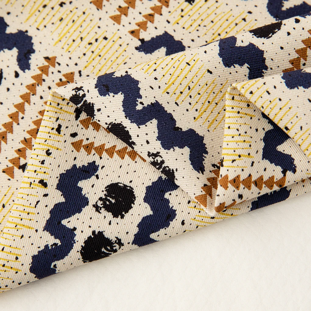 Пользовательские геометрические узоры цифровая печать 100% вискоза Вискоза Модальная ткань для платья