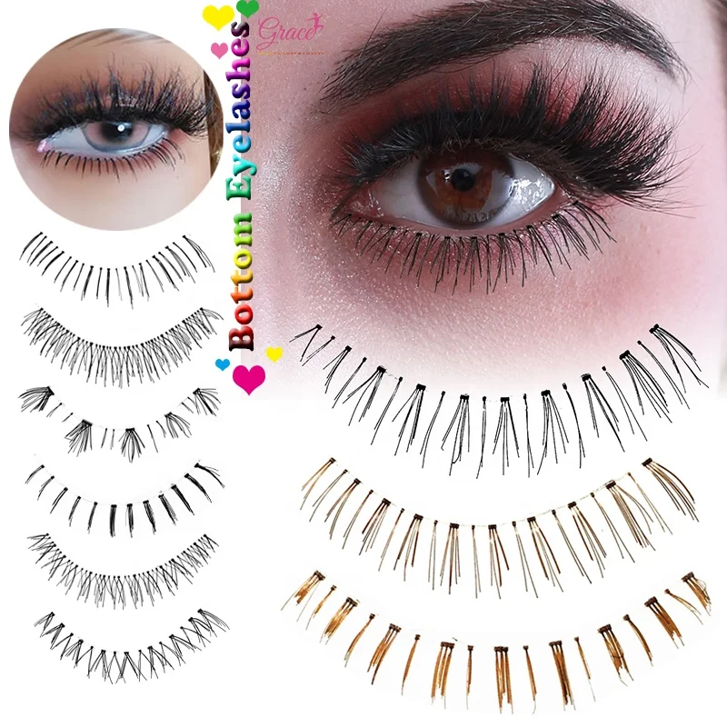 Synthetic Lower Eyelashes Transparent Band False Eyelashes Bottom Lashes