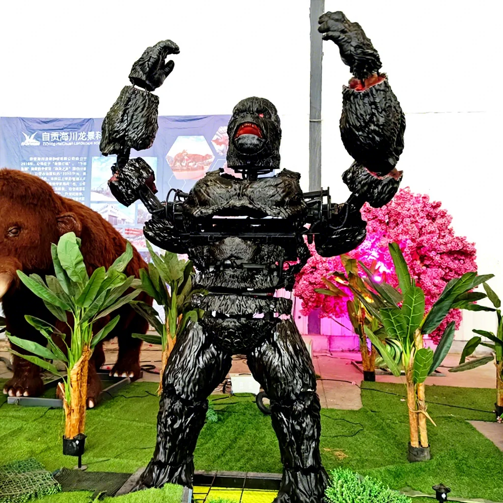 Haichuan 3D Printing Life Size Animatronic Kingkong Realistic Mechanical Animal for Shopping Mall Attraction
