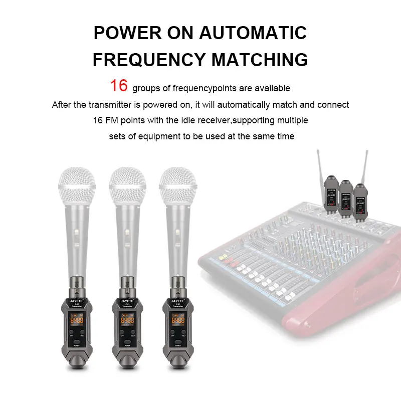 PRO Digital Microphone Wireless System Transmitter Receiver UHF Wireless Adapter for Wired Dynamic Microphone Xlive Type Micro