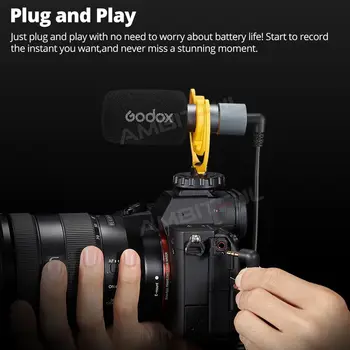 GODOX VS-Mic Universal Video Microphone with Shock Mount, Deadcat Windscreen,Heart-Shaped Pickup Mode detail image
