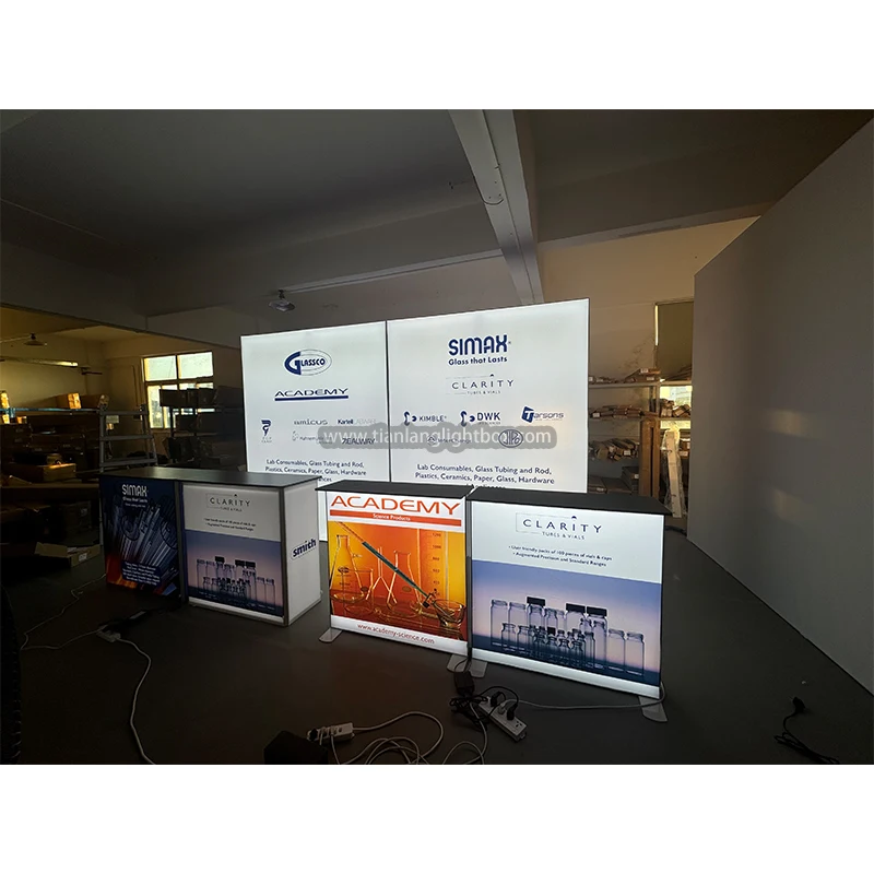 TianLang Expo Booths Двустранен Текселен Рамка Безрамкови Seg Lightboxes Търговски Стенди Алуминиев Профил Рамка Led Изложби