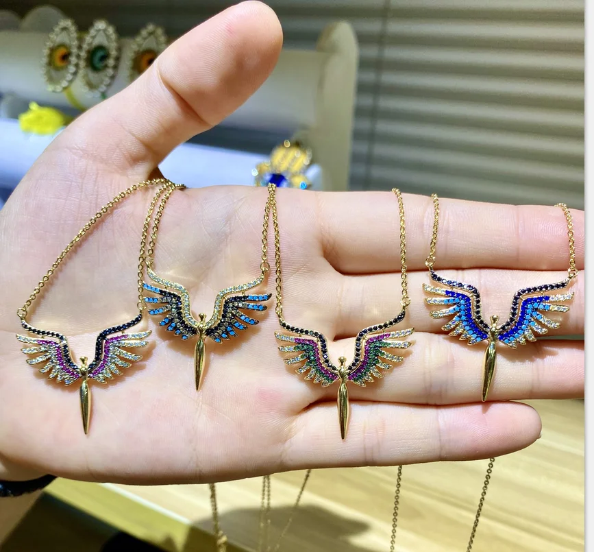  14k Gold Angel Wing Necklace