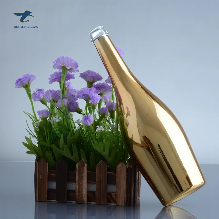 Classic Design Exquisite Emboss Gold Champagne Glass Bottle for Caps