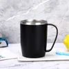 Black stainless steel mouthwash cup with handle-450ml