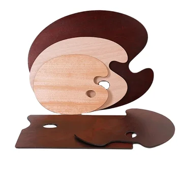 Hot Sale Easy Clean Art Paint Wooden Paint Palette Drawing Tray Mixer Oil Painting Acrylic Pigment Palette