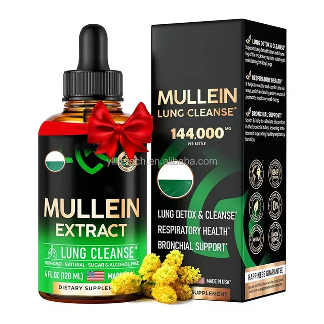 Factory OEM Mullein Extract Drops Lung Cleanse Mullein Drops Immune Support Diet