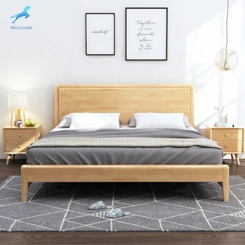 Manufacturer Direct Supply Simple Modern Style Solid Wood Bed New