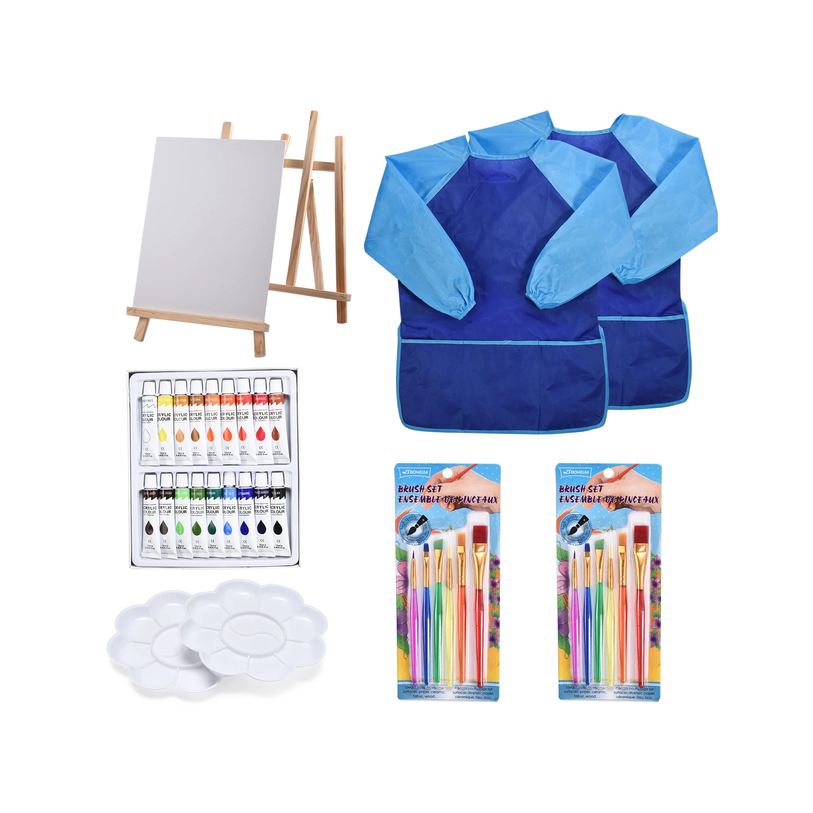 Kids Starter Paint Set 48pcs For Toddlers School Drawing Tools Travel