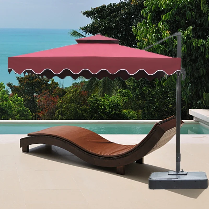 L Outdoor Furniture Large Umbrella Stand Roman Commercial Parasol Patio Cantilever Aluminum Umbrella Sombrillas Para Jardin