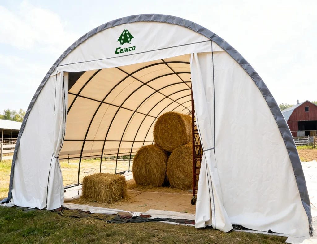 Portable Hay Crop Storage Shelter ,  Agricultural Warehouse Tent , Fabric Buildings , Arched Hall