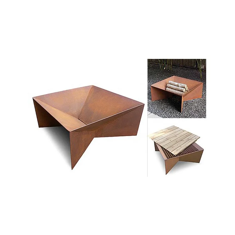 Уличная горелка нового дизайна для двора, стальной ковер Corten