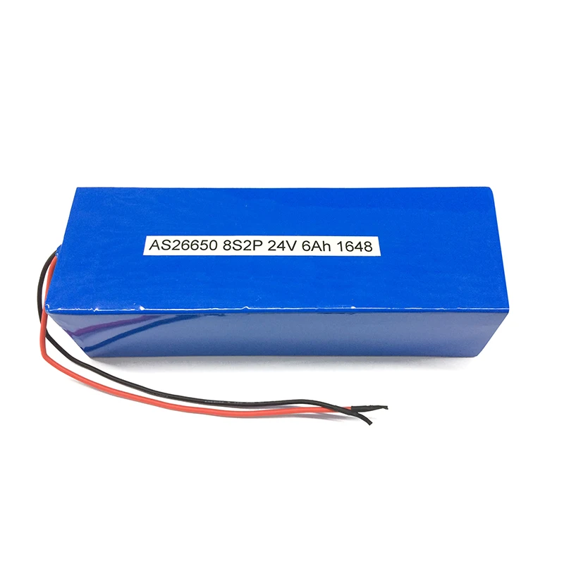 IEC62133 Rechargeable lifepo4 26650 8S2P 24v 6Ah 7Ah battery pack with BMS