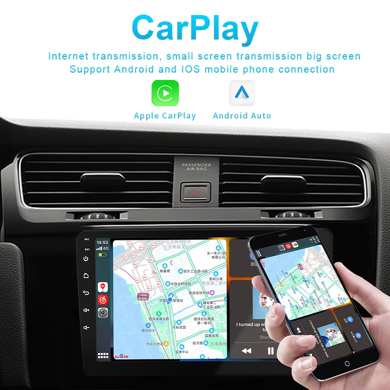 Universal 7-10.1 Inch Carplay Android Auto Touch Screen Car Radio