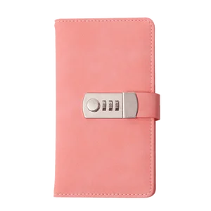 Wholesale Linen Texture Leather Password Lock Journal A5 A6 Softcover Ruled Lined Pages Wiriting Notebook Lock Code Travel Diary