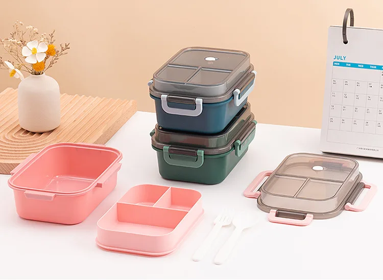 Hot Selling Sealed Doublelayer Dining Box With Top Compartment Plastic
