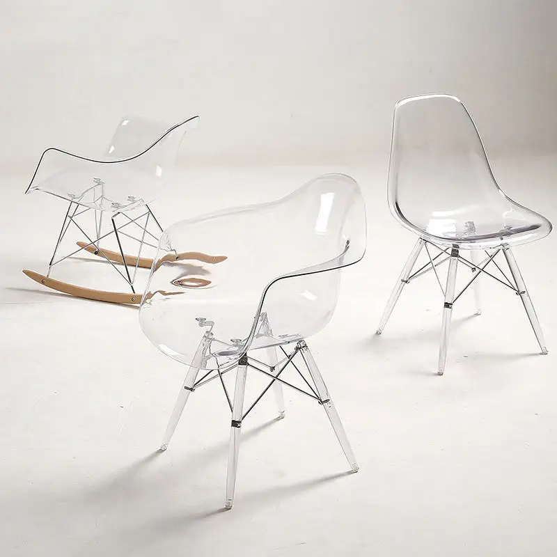Transparent Stackable Pp Plastic Clear Chair Acrylic Pc Ghost Armchair Clear Plastic Chair For