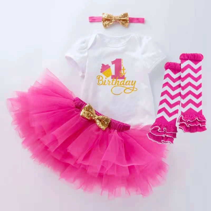 12 meses vestido de algodón para la niña 1 año 1st cumpleaños vestidos  fiesta infantil falda tutu bebé bautismo trajes con diadema