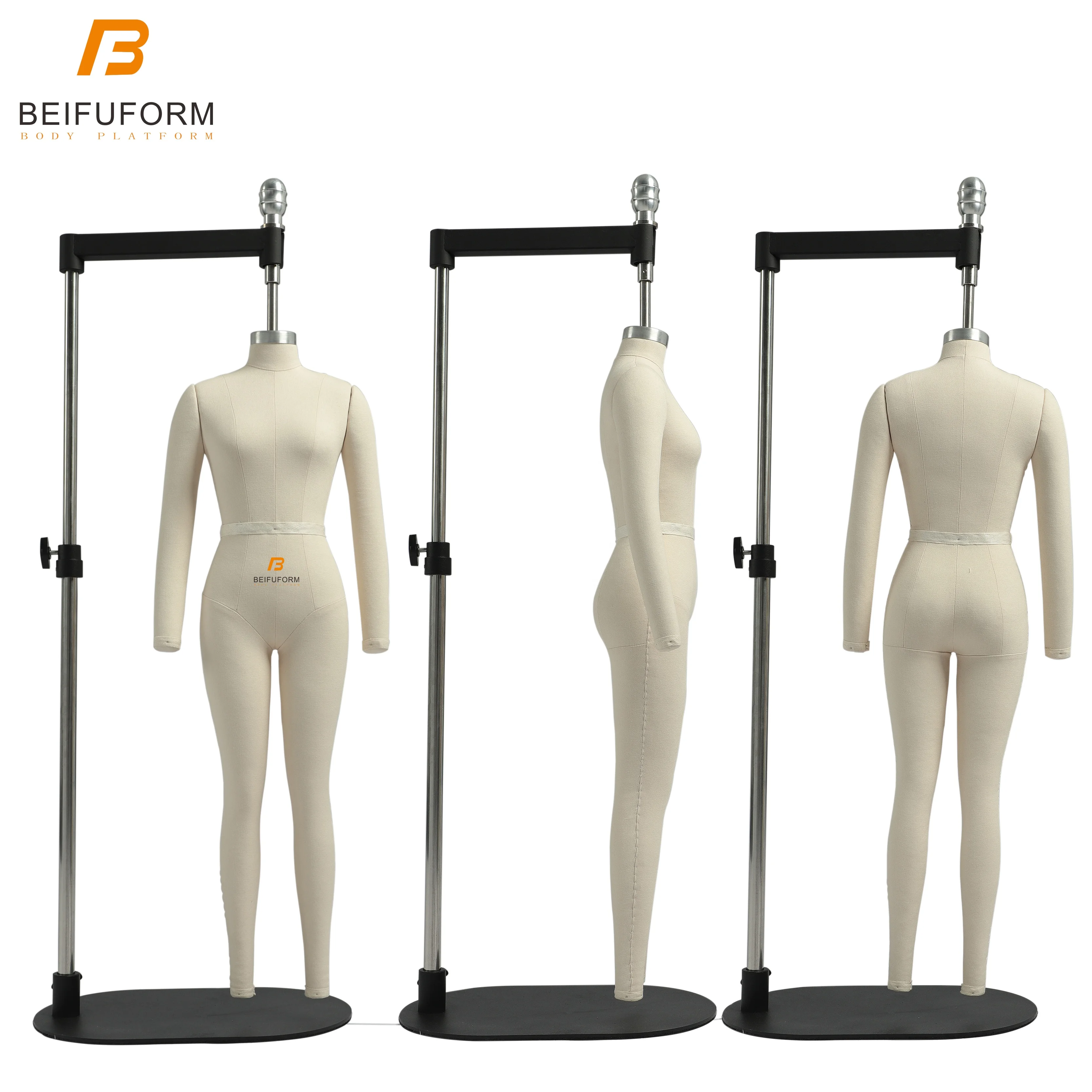 Beifuform Female Mini 1/2 Scale Tailor Mannequin Full Body EU Size 4 Dress Form with Removable Arms & Pin Features