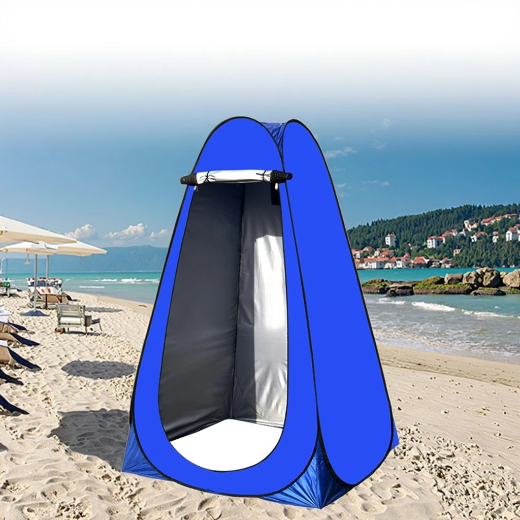 Portable Solar Shower Tent Camping Kit Instant Pop-Up Privacy Shelter for Outdoor Bath with Bathroom Baggage Features