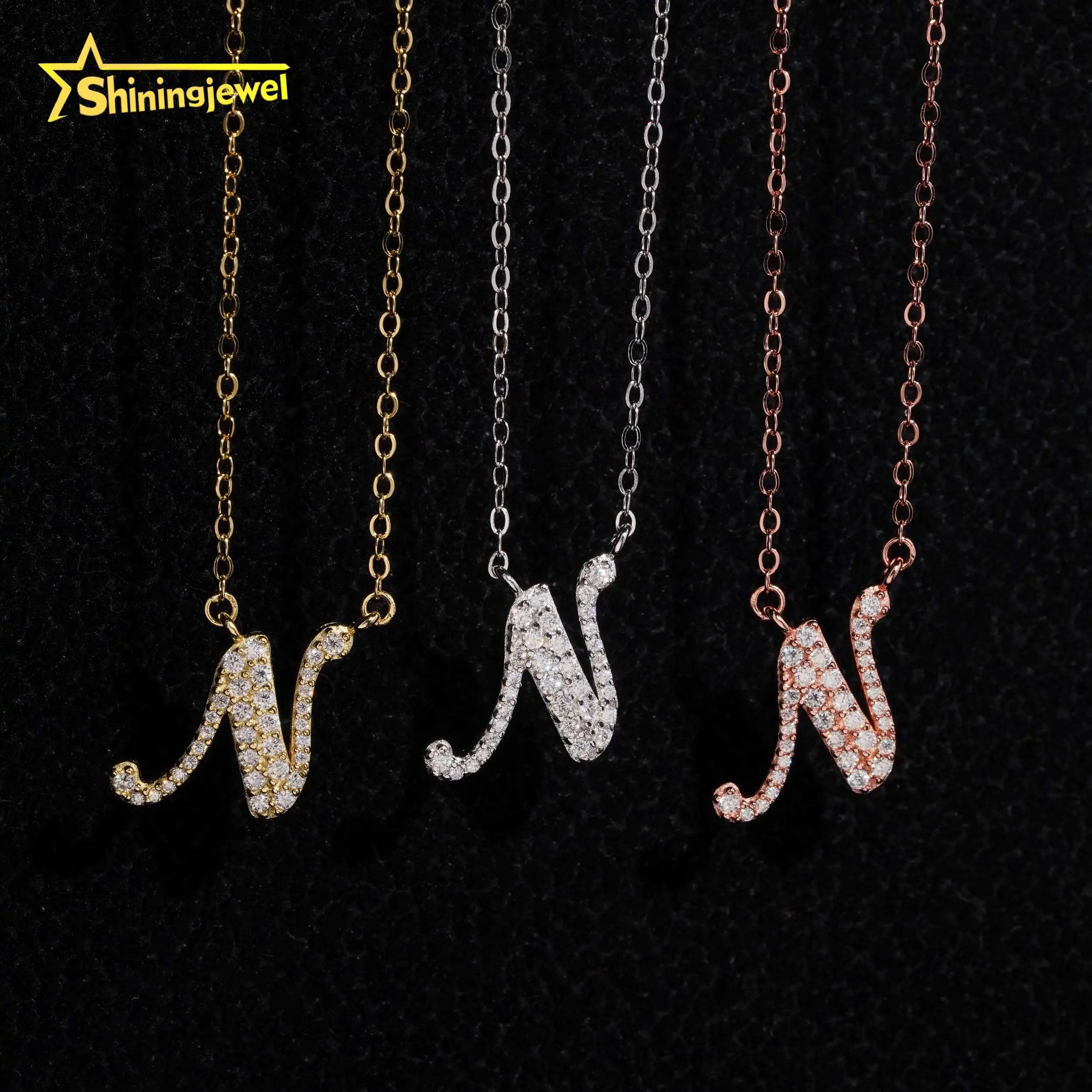 Wholesale Price Letter Pendant Moissanite Hip Hop Jewelry Custom Pendant  Moissanite Men Women Diamond Pendant Necklace