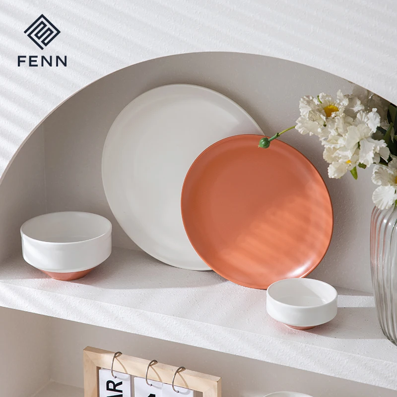 product fenn home party wedding used nordic round serving dish dessert plates minimalist 10 matte glaze ceramic dinner plate-62