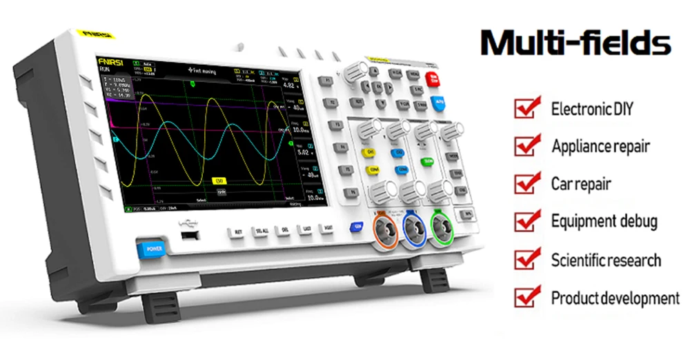1014D Digital Oscilloscope Storage 100MHz Dual Channel Signal Generator For FNIRSI