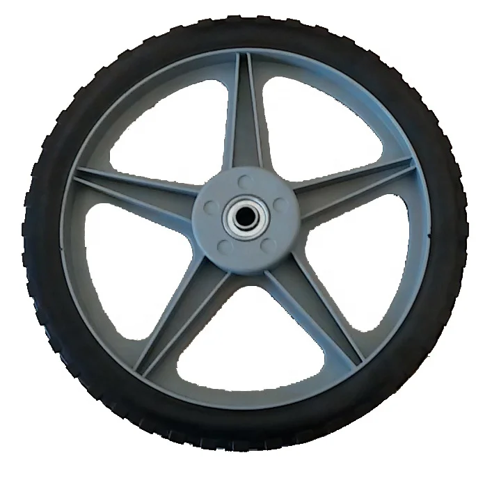 14 X 1.75'' Rubber Tire And Spoked Plastic Wheel For Lawn Mower Trolley ...