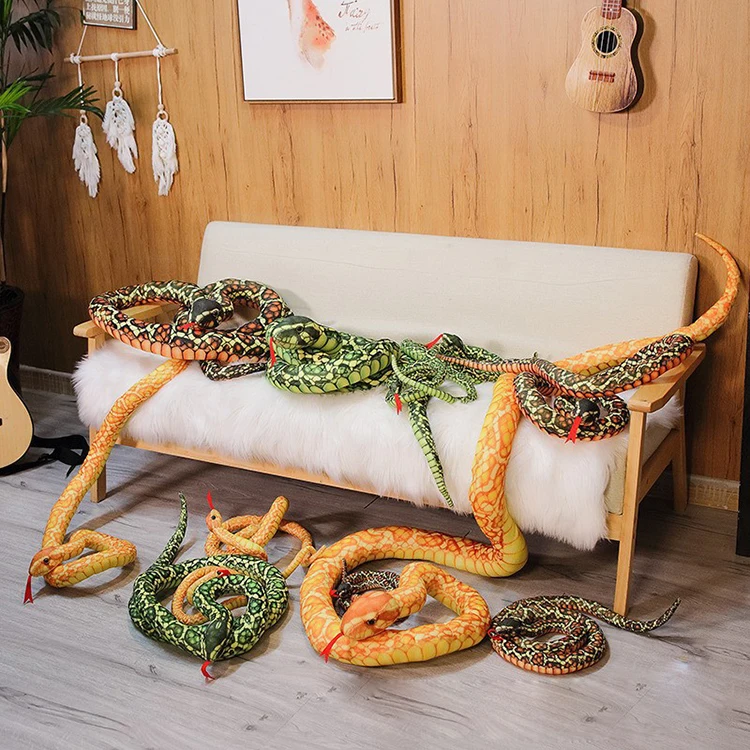 Super Realistic Photo Shoot Props Simulation Snake Green Snake White Snake Plush Toy