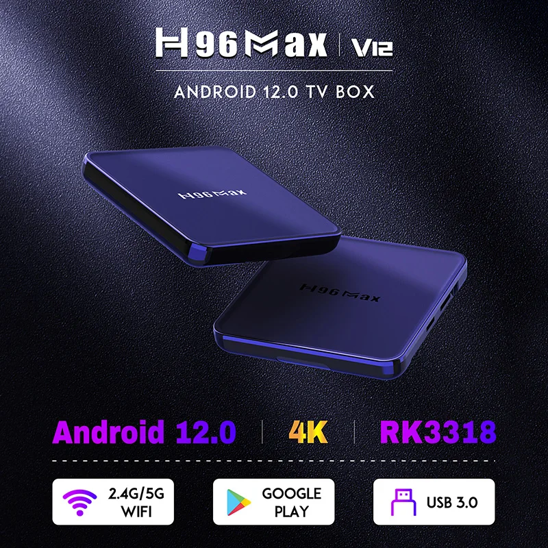 H96 MAX V12 Android 12 4K Set Top Box Rockchip RK3318 Smart Android TV Box