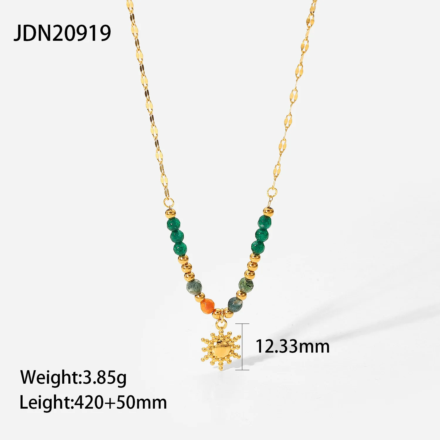 Sunflower Dainty Necklace – 18k Gold Plated Titanium Steel, Adjustable Choker - View #10