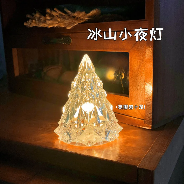 Glass Christmas Tree Tabletop Christmas Tree Lights for Table Top Desk Classic Series Christmas Decoration