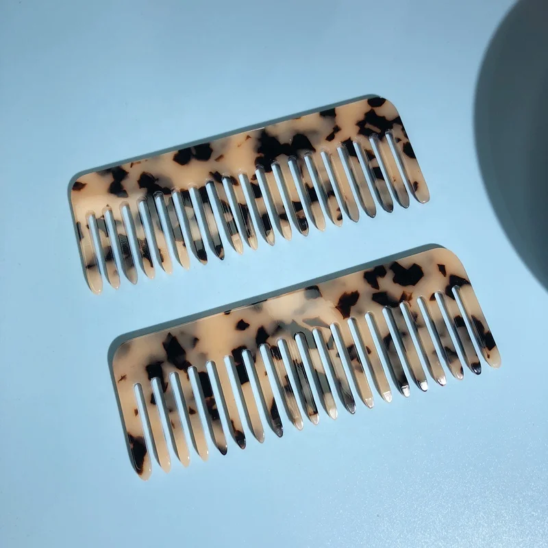 Wholesale High Quality Blonde Tortoise Shell Acetate Plastic Hair Comb Brushes Accessories