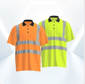 Wholesale Factory High Quality Custom Logo Cotton Polyester Work Wear Reflective Button up Polo Shirt