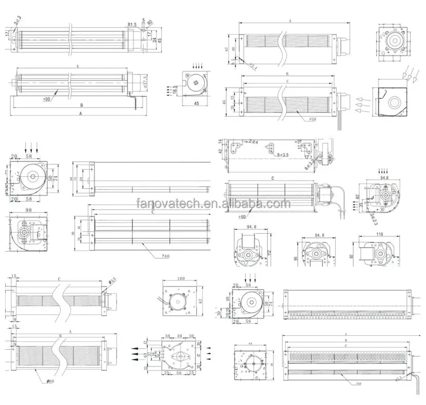 Cross Flow Fans, 115v/230v, Tangential - detail 24