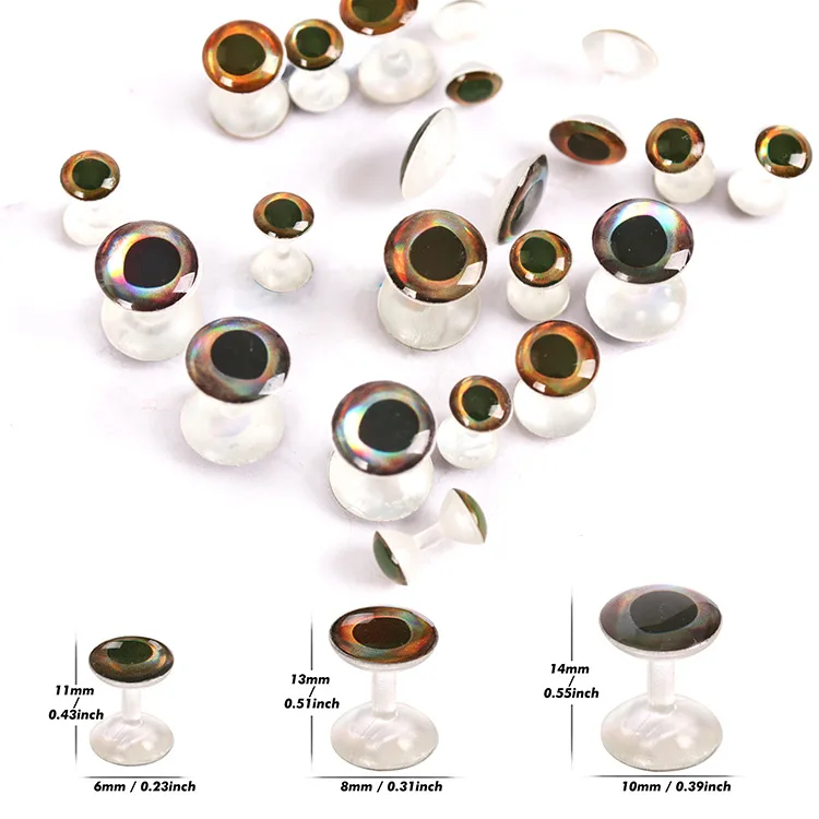 Plastic 3d Fly Tying Dumbbell Eye Realistic Holographic Diy Fly Fishing
