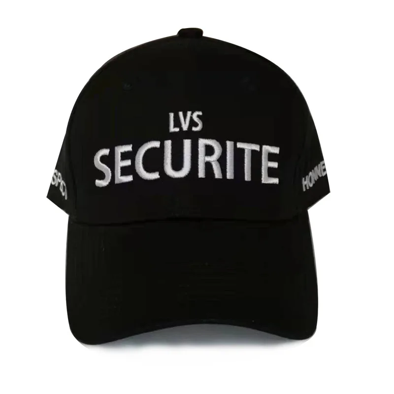 Custom Your Own Embroidery Logo Security Guard Hats Black Security