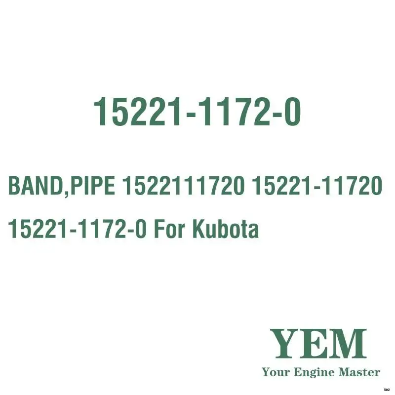 BAND PIPE 1522111720 15221-11720 15221-1172-0 for Kubota Overhaul Kit