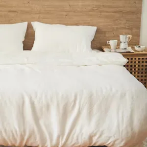 Oeko-Tex Certified Breathable Waffle Weave Bedding Set 100% Linen 100% Duvet Cover and Pillowcase with Zipper Closure