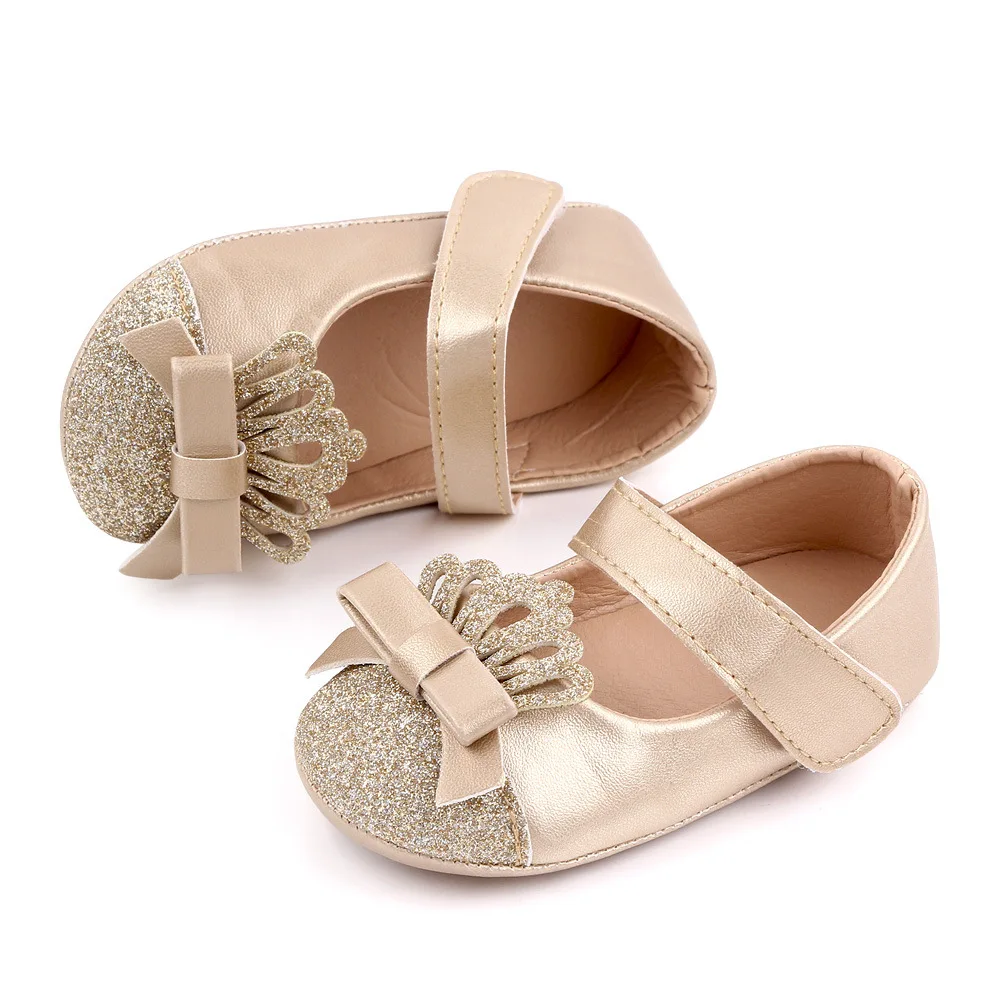 Hot Selling Gold Color Bling Princess Baby Girl Shoes Party Evening Girl Shoes factory