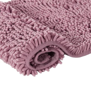 Shiny Absorbent Shaggy Chenille Bath Mat Soft Lightweight Shower Carpet for Bathroom for Hotels