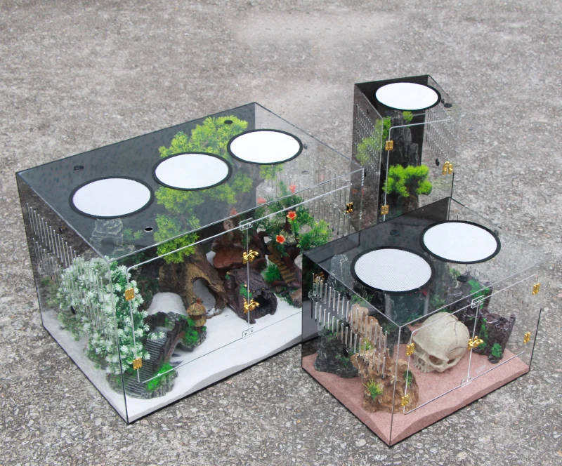 Breathable Reptile Acrylic Display Case Enclosure Acrylic Reptile Cage