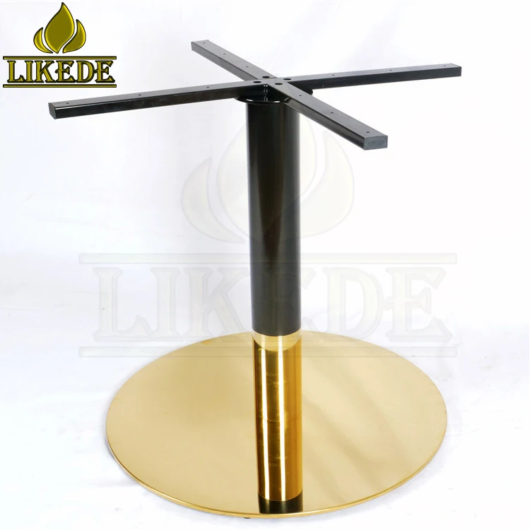 Newest high quality mirror gold black big round heavy duty stainless steel table leg