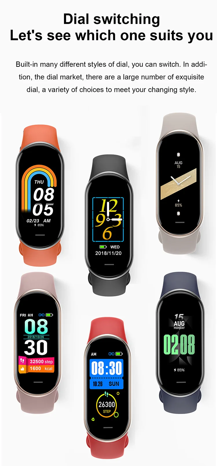 Hot Selling M8 tracker Blood Pressure Smart Bracelet Reloj ODM/OEM IP67 Waterproof Multiple Sport Smart Watch Band