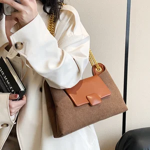 MinissImi Free Sample New Trendy Small Corduroy Bag Winter Chain Schoudertas Durable Casual Shoulder Bags for Women