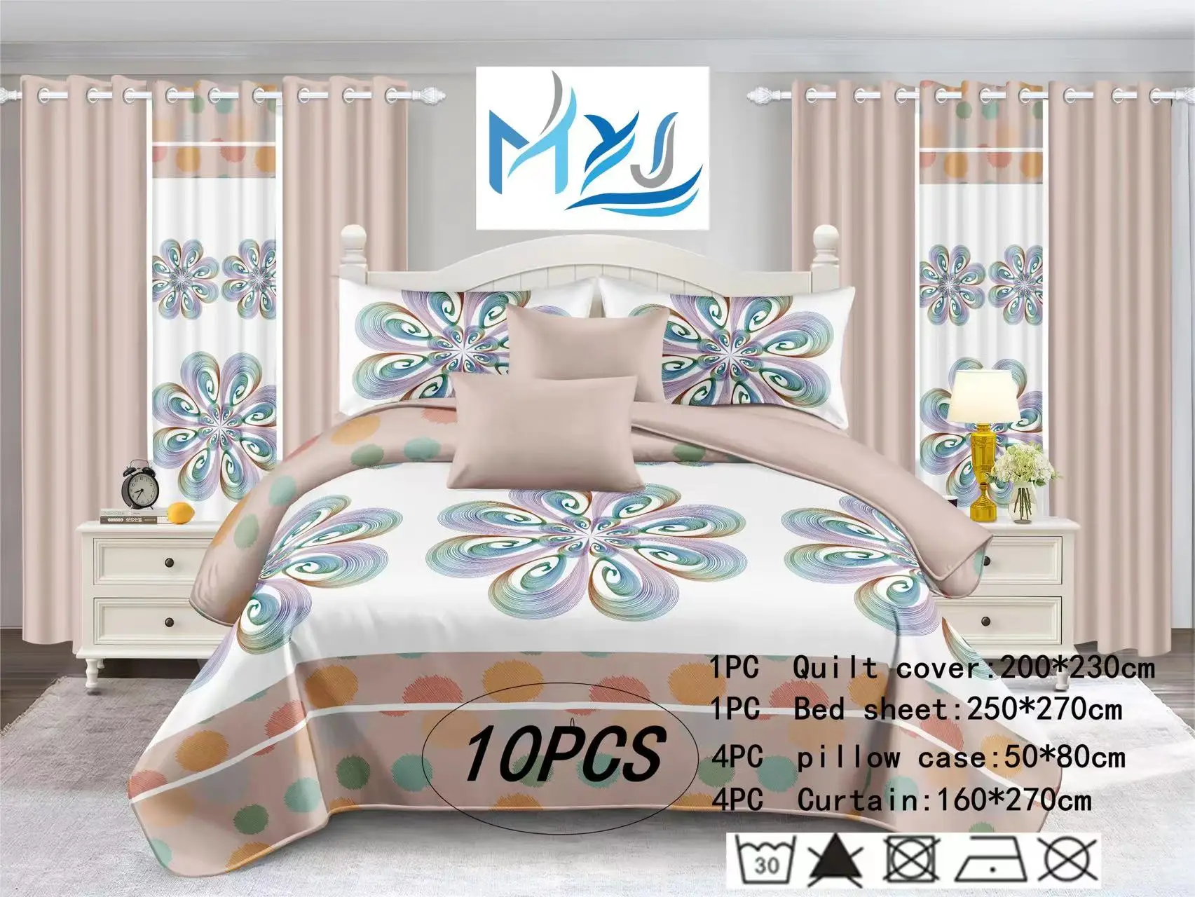 American Styles Sheet Set And Curtain 100 Polyester Bedsheet Set With